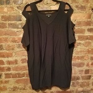 NWOT Lane Bryant black ladder-sleeve top - 22/24